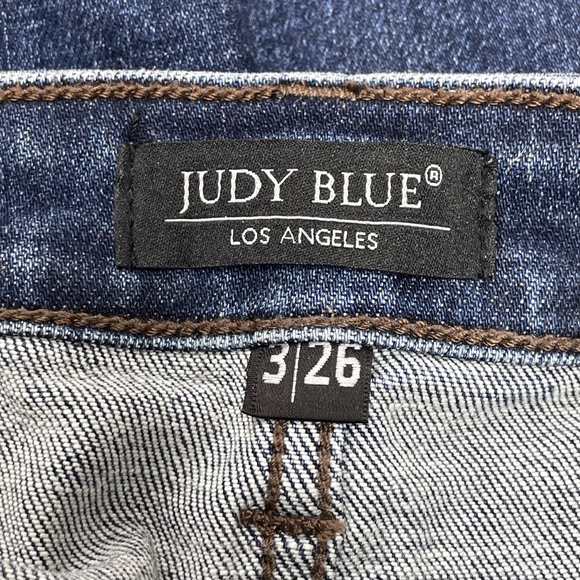 Judy Blue Miles City Cuffed Slim Fit Mid Rise Dark Wash Jeans Size 3/26 - Picture 9 of 12